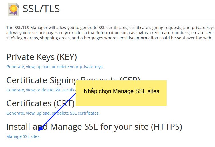 Cpanel 11: Cài đặt giấy chứng nhận chứng chỉ số SSL